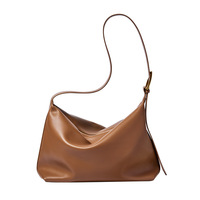 Grand Sac à Bandoulière Polyvalent en Cuir Véritable pour Femme, Nouveau Modèle 2026, Élégant, Luxe Léger, Grande Capacité, Porté Épaule ou Sous le Bras