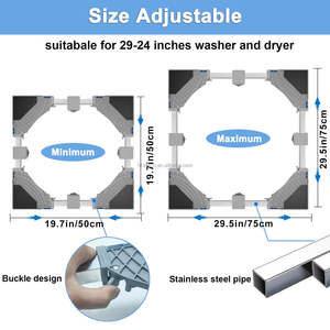 Support de lave-linge et mini-réfrigérateur en promotion avec 16 pieds robustes, base de réfrigérateur réglable de 29 à 24 pouces, support réglable - Product Image 3