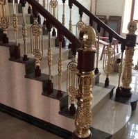 Bronze de luxe avec balustrade d'escalier en marbre ss304 main courante rampe de balustrade avec couleur