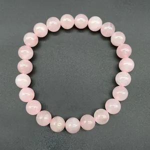 Pulseras de cuentas de piedra semipreciosa Malaquita artificial Melocotón Aventurina Cuarzo Rosa Cuarzo ahumado Pulsera de piedra lunar blanca