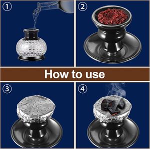 Chicha portable compacte 2025 avec double tuyau et grande chicha en céramique – Kit complet de chicha portable en gros - Product Image 4