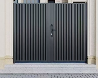 Portail de luxe électrique en alliage d'aluminium thermolaqué, design populaire, clôture pour animaux, dimensions personnalisables pour maisons