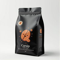 Sacs à café à fond plat de 250g, 500g, 1kg, sacs à café vides personnalisés, sacs d'emballage pour grains de café imprimés sur mesure