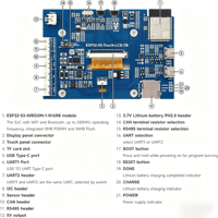 ESP32-S3 2,76 Zoll TFT LCD HMI Entwicklungsboard 480x480 Kapazitives Touch-IPS-Display Industrielles IoT Smart Control Panel