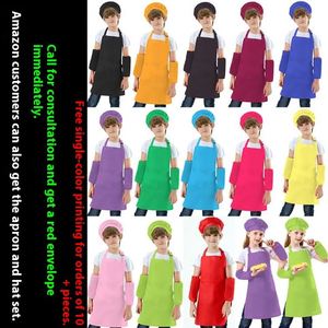Children's Polyester <b>Chef</b> Set Good Cross-Border Kitchen Bib Waist Suit Kindergarten Painting for CosmeSleev - Product Image 2