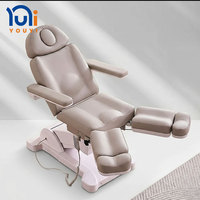Table de massage électrique de luxe en cuir PU à 5 moteurs, réglable, avec repose-pieds extensible pour usage commercial