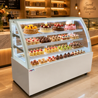 Vitrine Réfrigérée Commerciale Haut de Gamme à Température Unique pour Pâtisseries avec Dégivrage Automatique et Vitrine à Gâteaux en Verre, Refroidisseur d'Air