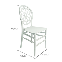 Chaises en plastique monobloc empilables blanc pur, économiques, pour hôtels, mariages, repas et événements extérieurs, avec éléments en fer