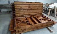 Style rustique en bois massif pliant 240cm 8ft 8-10 personnes fêtes d'événement Banquet Tables de ferme en bois mariage