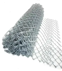 Factory Wholesale 2mm Diameter 50mm Mesh Size Galvanized Steel Chain Link Wire Mesh Fence with Crimped Technique