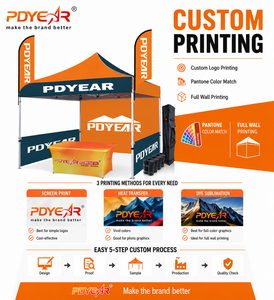 เต็นท์พับได้สำหรับงานโปรโมชั่นขายส่ง PDYEAR ขนาด 3x3 เมตร เต็นท์พิมพ์โลโก้ตามสั่ง สำหรับงานนิทรรศการ งานแสดงสินค้า งานโฆษณาภายนอกอาคาร - Product Image 3