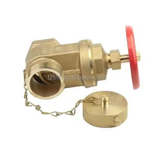Brass fire gate valve with cover for fire hydrant fire hose