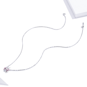 <span class=keywords><strong>Collana</strong></span> con Ciondolo <span class=keywords><strong>Coccinella</strong></span> in Argento Sterling 925 con Zirconia Cubica Rosa, Stile Trendy per Matrimoni, Regali, Fidanzamenti o Feste - Product Image 4
