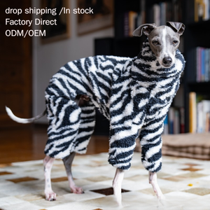Pijama de Forro Polar Suave y Cálido de Poliéster con Cuello Alto y Cuatro Patas para Perros, Ropa de Interior para Whippet y <span class=keywords><strong>Galgo</strong></span> Italiano - Product Image 1