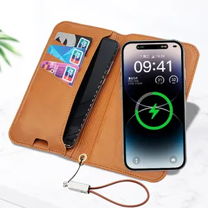 8000 mah wireless charging fast charge card bag wallet Mobile power supply with line wallet charging can be printed logo