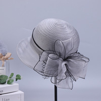Topi Matahari Wanita Jaring Tipis 100% Katun Gaya Nelayan Pinggiran Lebar Musim Panas Desain Eropa Amerika Pola Solid 48-50cm Lingkar Kepala Sutra