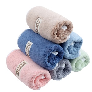 Serviette unie en velours corail pour hommes et femmes, style adulte, épaisse, douce, absorbante, sans peluches, pour le lavage du <span class=keywords><strong>visage</strong></span>, usage domestique, vente en gros - Product Image 5