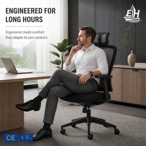 <span class=keywords><strong>Chaise</strong></span> de <span class=keywords><strong>bureau</strong></span> ergonomique de haute qualité avec dossier en maille respirante, réduit la fatigue, idéale pour les longues heures de travail assis - Product Image 1