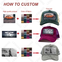 Offre Spéciale 5 panneaux appliqués patchs noir et blanc velours chapeaux de camionneur personnalisé broderie logo maille arrière velours casquettes de camionneur Patch