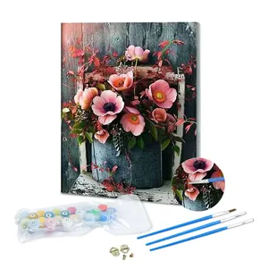 Meilleure vente 40*50cm bricolage peinture par numéro Kits fleurs épanouies peinture à l'huile numérique articles de décoration de la maison