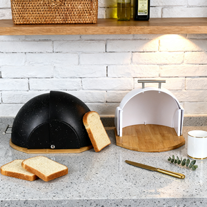 Boîte à <span class=keywords><strong>pain</strong></span> <span class=keywords><strong>de</strong></span> cuisine avec couvercle à rabat sans BPA, <span class=keywords><strong>conservation</strong></span> <span class=keywords><strong>de</strong></span> la fraîcheur, boîte à <span class=keywords><strong>pain</strong></span> <span class=keywords><strong>de</strong></span> comptoir avec base en bambou - Product Image 6