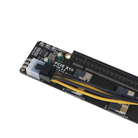 Convertisseur 2 ports SlimSAS 8i x2 vers PCIE 4.0x16 sff8654 Carte GEN4 JHHP1B pour carte réseau Carte graphique vidéo GPU 6Pin Power