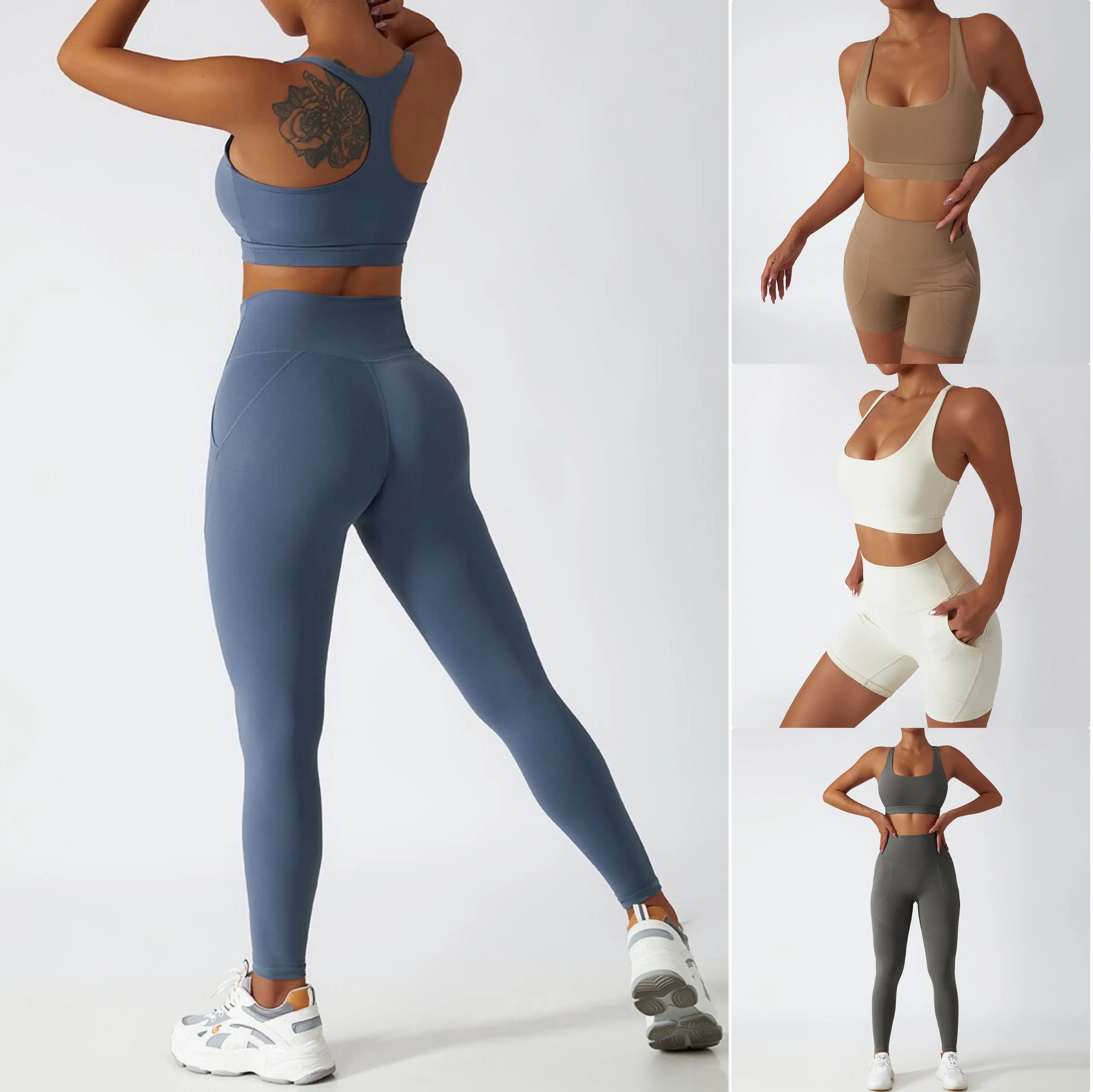 Wholesale gym sets ropa deportiva de mujer workout sets for women fitness wear modest sportswear