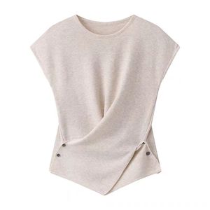 Top de Punto sin Mangas para Mujer ZY, Corte Ajustado, Dobladillo Irregular, Suave y Ligero para Verano - Product Image 1