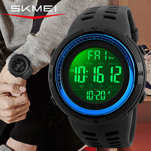 도매 SKMEI 1251 남자의 스포츠 디지털 손목시계 라운드 케이스 50m 방수 경보 기능 플라스틱 밴드 - Product Image 2