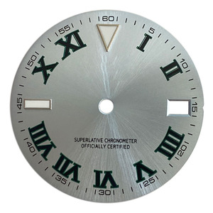 Imalatı 28.5mm boş yuvarlak izle NH35 Dial/36 otomatik hareket buz mavi aydınlık roma Sunray izle yüz parçaları - Product Image 2