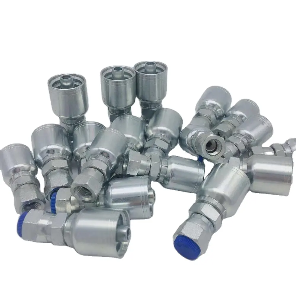 High Quality BSP JIC Metric Thread One Piece Crimping Hydraulic Hose Fittings Fitting