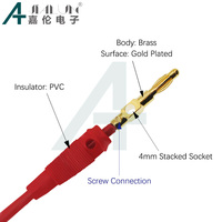 Connecteur audio-vidéo empilable JIALUN plaqué or PVC 4 mm, fiche banane mâle 24A, haute intensité, sans soudure, à visser latéralement