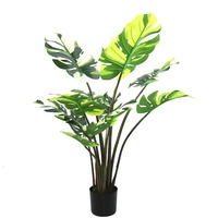 Arbre artificiel Monstera Deliciosa réaliste de 110 cm, toucher réel, plante artificielle Swiss Cheese pour la décoration intérieure de la maison, du bureau et de l'hôtel