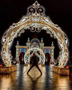 Arch Shape LED Decoration <b>Light</b> Motif <b>String</b> <b>Light</b> for Wedding & Garden Arch Display - Product Image 1