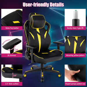 Chaise pivotante rotative douce de course jaune bon marché de conception classique <span class=keywords><strong>fauteuil</strong></span> de jeu de course <span class=keywords><strong>fauteuil</strong></span> de jeu patron de jeu chaises de bureau exécutif - Product Image 6