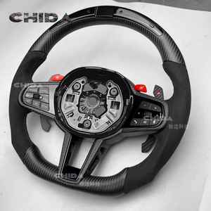 Adatto per BMW CS, Impugnatura in Fibra di Carbonio Opaca di Alta Qualità con LED e Rivestimento in Pelle Scamosciata, Compatibile con Serie G <span class=keywords><strong>G20</strong></span> <span class=keywords><strong>G30</strong></span> e Serie F F18 F30 F18 F22 - Product Image 2