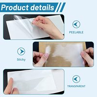 Porte-cartes d'index auto-adhésif de taille personnalisée Pochettes pour cartes de bibliothèque en plastique transparent Porte-étiquette avec ouverture sur le dessus