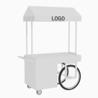 Kiosque mobile d'extérieur Chariot Pop-up Snack avec toit en métal pour café et boissons Vente au détail
