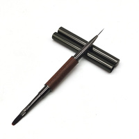Pinceau professionnel double-embout pour ongles, manche en bois, outil double face pour liner et peinture, pour manucure au gel acrylique, fournitures de salon