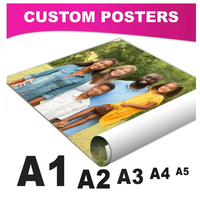 Affiche promotionnelle personnalisée, format sur mesure, brillante, résistante à l'eau, écologique, imprimable à l'encre UV, pré-collée, flexible, pour intérieur/extérieur