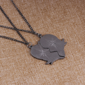 ZRM Set di 2 Collane con Ciondolo a Forma di Cuore Spezzato in Lega di Zinco, per Migliori Amici o Coppie - Product Image 5