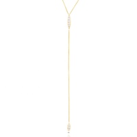 Collier à pendentif en diamant en forme de lariat en argent 925 et or 14 carats, bijoux pour femmes Gemnel Fashion