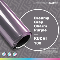 Film de protection de voiture KUCAI Dreamy Grey Charm Purple PET brillant métallique, vinyle pour véhicule, vente en gros, 1,52*17m/rouleau