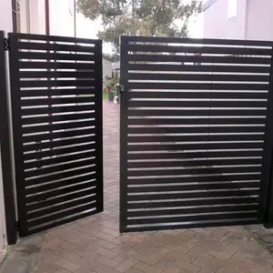 Lapisan bubuk baja tahan karat dan aluminium elektrik halaman gerbang keamanan desain gerbang populer dengan pembuka pintu otomatis
