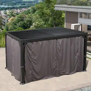 Pérgola Bioclimática para Guarda-sol, pergola moderna e luxuosa motorizada de alumínio para uso ao ar livre, telhado com persianas à prova d'água