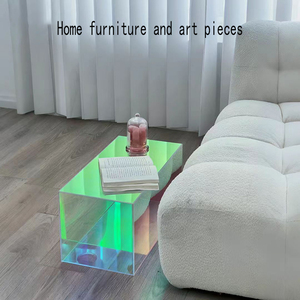 Mesa de Centro Modular Acrílica Clásica Moderna con Borde de Color Personalizable para Sala de Estar y Uso Doméstico - Product Image 2