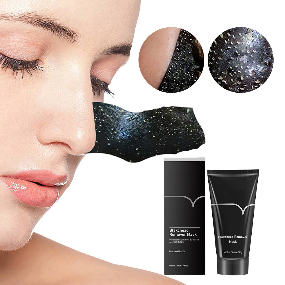 Bamboo Charcoal Pore Vacuum Mitesser Entfernen Sie die cremefarbene schwarze Gesichts maske Peel Off Mask Facial Clean ser