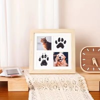 Cadre photo rectangulaire moderne et écologique multi-usage pour empreintes de mains et de pieds d'enfants, empreintes de pattes de chiens et de chats, pour la commémoration et la maison