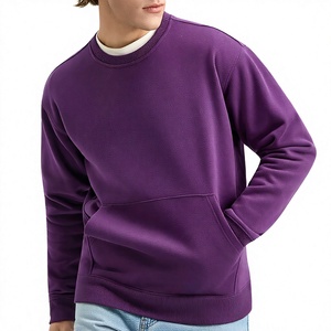 <span class=keywords><strong>Felpa</strong></span> da <span class=keywords><strong>uomo</strong></span> <span class=keywords><strong>viola</strong></span> girocollo, vestibilità regolare, tinta unita, lavorata a maglia, casual, per autunno e inverno - Product Image 1