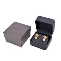 Vente en Gros Bague Boucles d'Oreilles Bracelet Collier Emballage Petites Boîtes à Bijoux Rétro Imprimées avec Logo